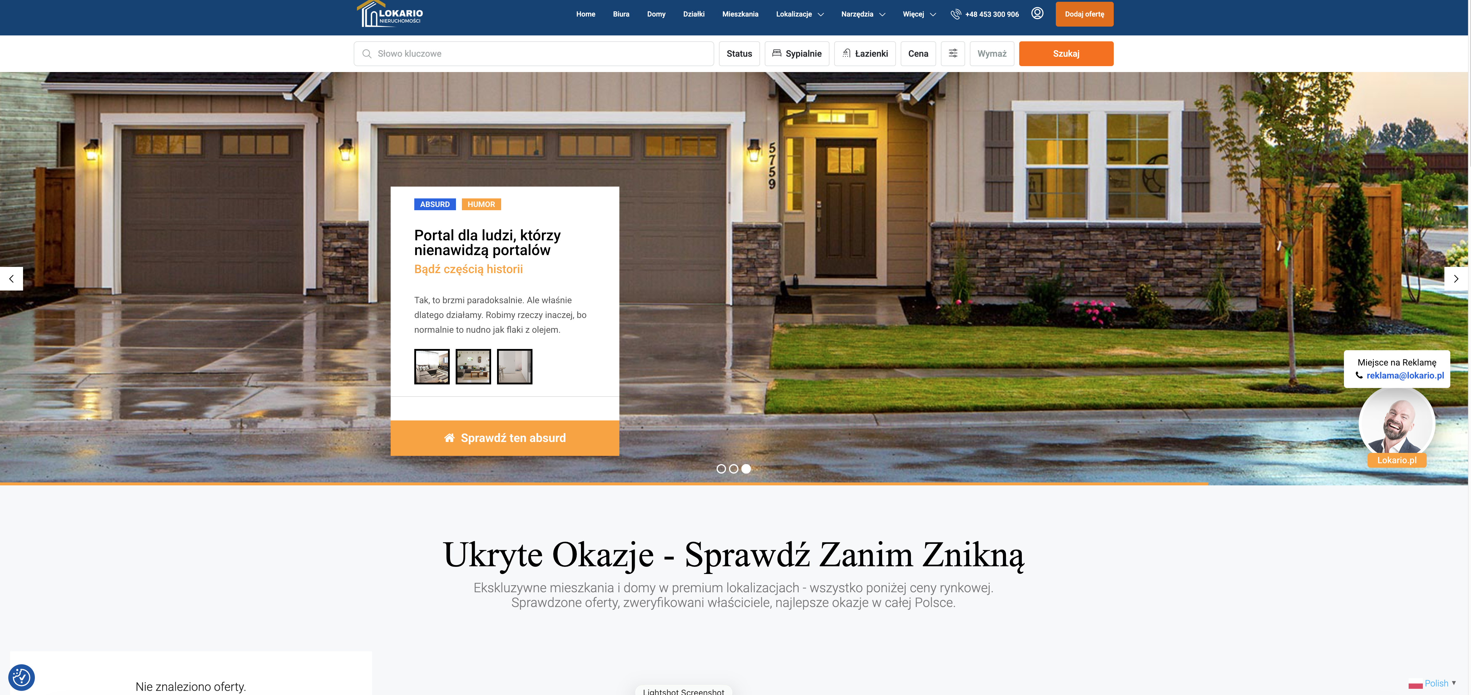 Portal nieruchomości Lokario - realizacja Kreatorzy Sieci