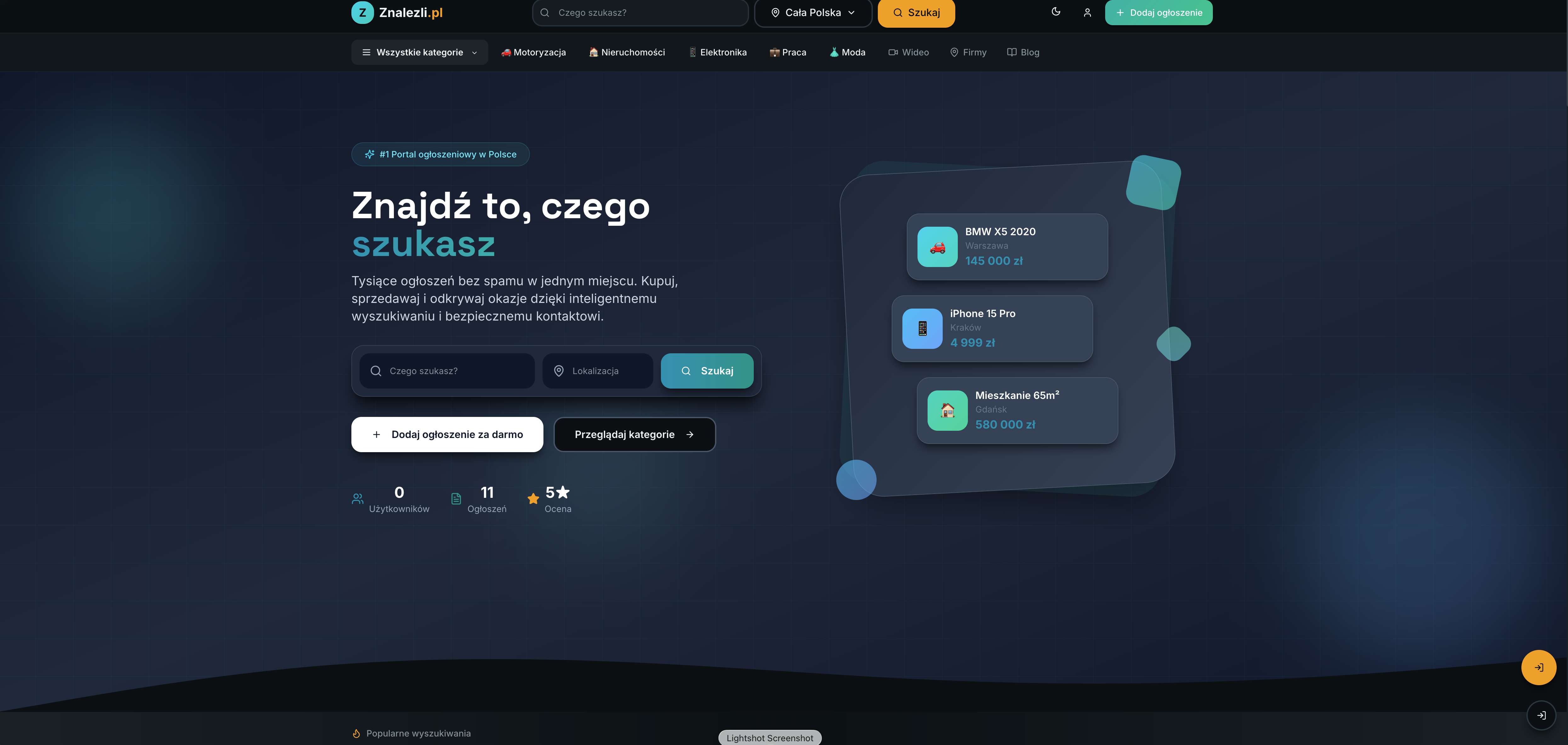 Portal ogłoszeniowy - realizacja Kreatorzy Sieci