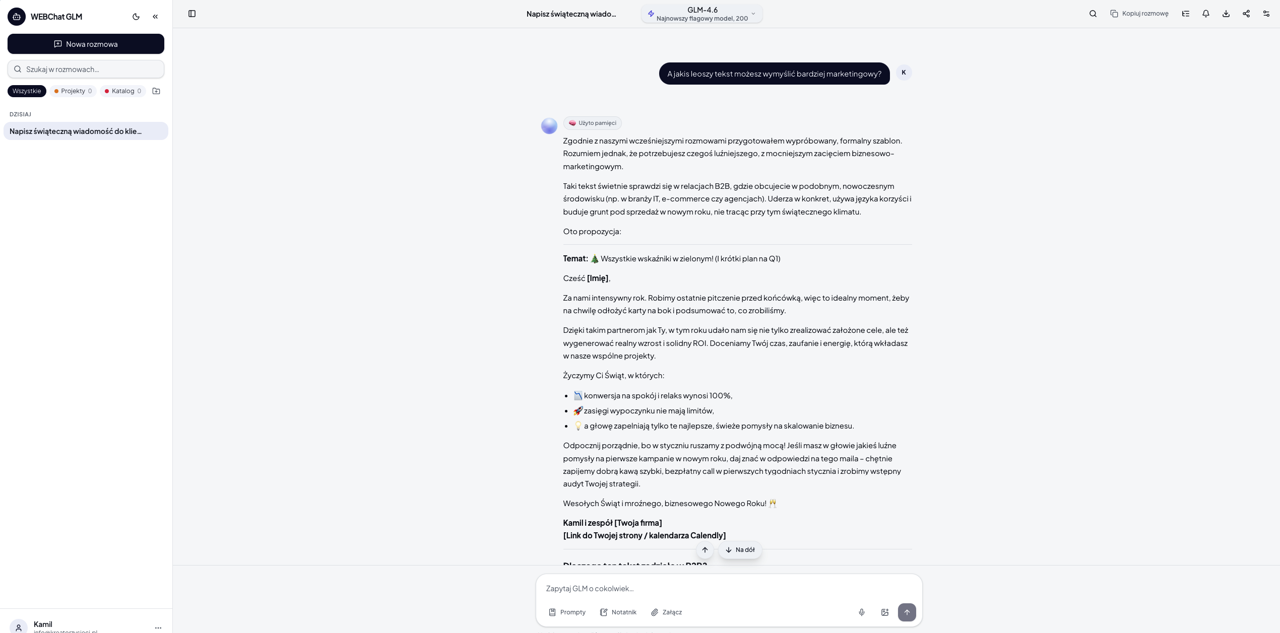 GLM Chat Enterprise - mit Implementierung - zrzut ekranu 12